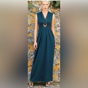 Peruvian Connection XL Adriatico Maxi Dress Sleeveless Blue Womens